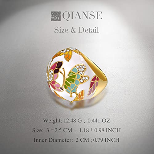 Qianse Rings For Women Size 7, Spring Of Versailles Butterfly Enamel Rings, Christmas Birthday Gifts For Women Jewelry Gifts For Mom Wife Grandma #TOP1
