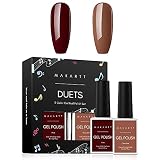 Makartt Gel Nagellack Set, Gel Polish Karamell Farbe Gel Nail Polish UV Led Pure Gel Soak Off Duets Collection 8ml 2 Pcs (Karamel)