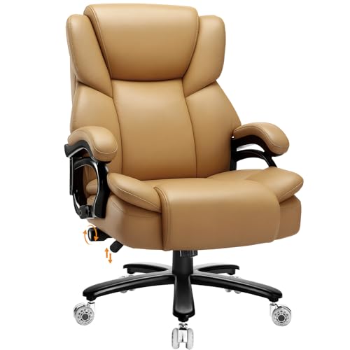 Image of Indulgear 500lbs Big and Tall Office Chair for Heavy People,Heavy Duty Comfy Office Chair,High Back Executive Computer Chair with Lumbar Support, Rubber Wheel