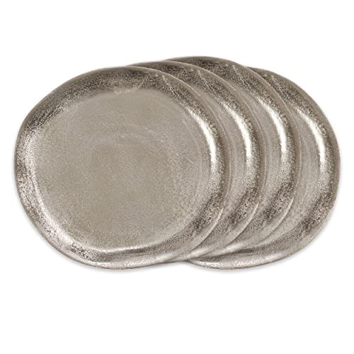 Platos de aluminio tono plata redondos 13 pulg. pack 4 miniatura 1