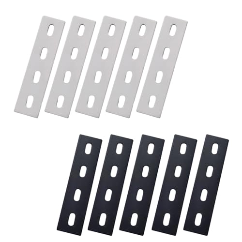 10 Stück Flachverbinder, 6 Zoll Heavy Duty Flickplatte Flach Gerade Metall Reparatur Befestigung Klammer Stecker für Möbel, Schränke, Regale (Schwarz+Weiß)