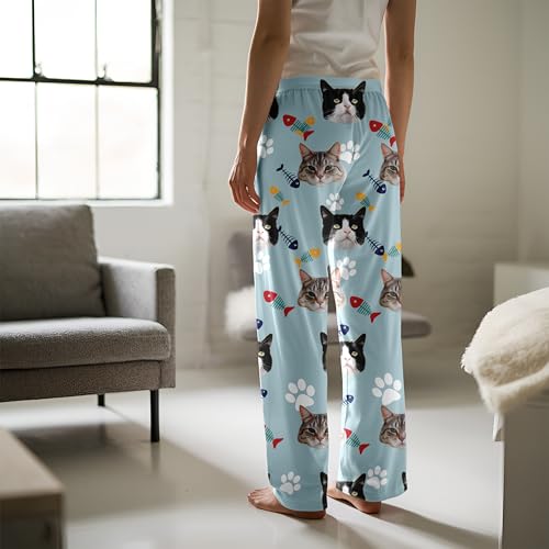 Custom Pajama Pants with Photo, Personalized Photo Picture PJ Bottoms, Personalized Pet Face Pajamas for Men Women4