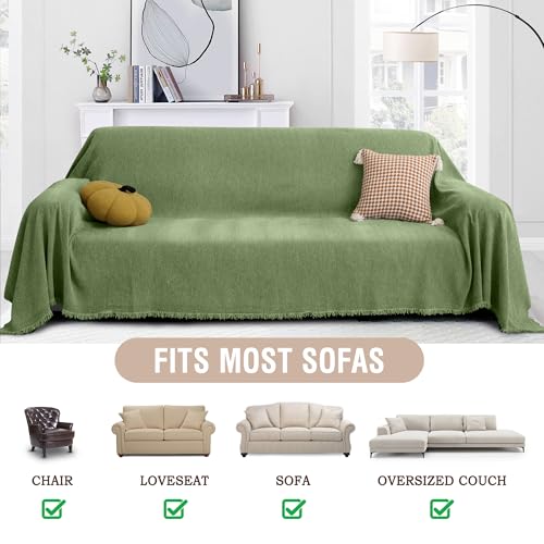 ALIECOM-Sofa-Covers-Washable-Chenille-Boho-Couch-Covers-for-3-Cushion-Couch-Sofa-Slipcovers-with-Tassel-Sectional-L-Shaped-Couch-Cover-for-Pets-Dogs-Furniture-Protector-Light-Green-91×142-Inch ALIECOM Sofa Covers Washable Chenille Boho Couch Covers for 3 Cushion Couch Sofa Slipcovers with Tassel Sectional L Shaped Couch Cover for Pets Dogs Furniture Protector Light Green 91×142 Inch