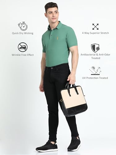 Image of STELLERS Men's Premium Regular Fit Polo T-Shirt's |Feather Touch Feel | Odour Resistant| Anti-Static| Wrinkle Free | Quick Dry | Stretchable | Lightweight | Sweat-Proof