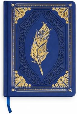 Caderno retrô de 360 páginas (Azul Marinho E Dourado)