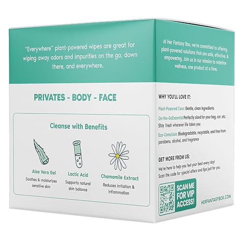 Her Fantasy Box | Everywhere Wipes – 100% Organic Cotton, Gentle & Refreshing, pH-Balanced, Fragrance-Free, Plant-Powered for Body, Face & Intimate Areas, Ideal for Sensitive Skin - Image 8