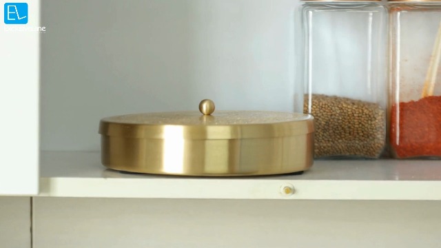 ExclusiveLane 'Floral' Brass Spice Box for Kitchen with Spoon (7 Detachable Containers, Each Container : 100 gram, Gold) | Brass Masala Box for Kitchen Masala Container Dabba Masala Dani Namak Dani
