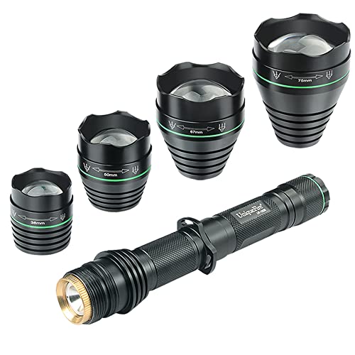 UniqueFire UF1508 IR 940NM Infrared Light Night Vision Flashlight Kitset 丨Adjustable Focus Infrared Light Torch with 38MM/50MM/67MM/75MM Interchangeable Lens Head