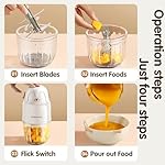 Baby Food Maker - Baby Food Processor Baby Food Blender for Baby Food, Fruit, Vegatable, Meat, Baby Food Puree Maker Make Fresh and Nutritious Meals for Your Little One (White), 300ml - Image 5