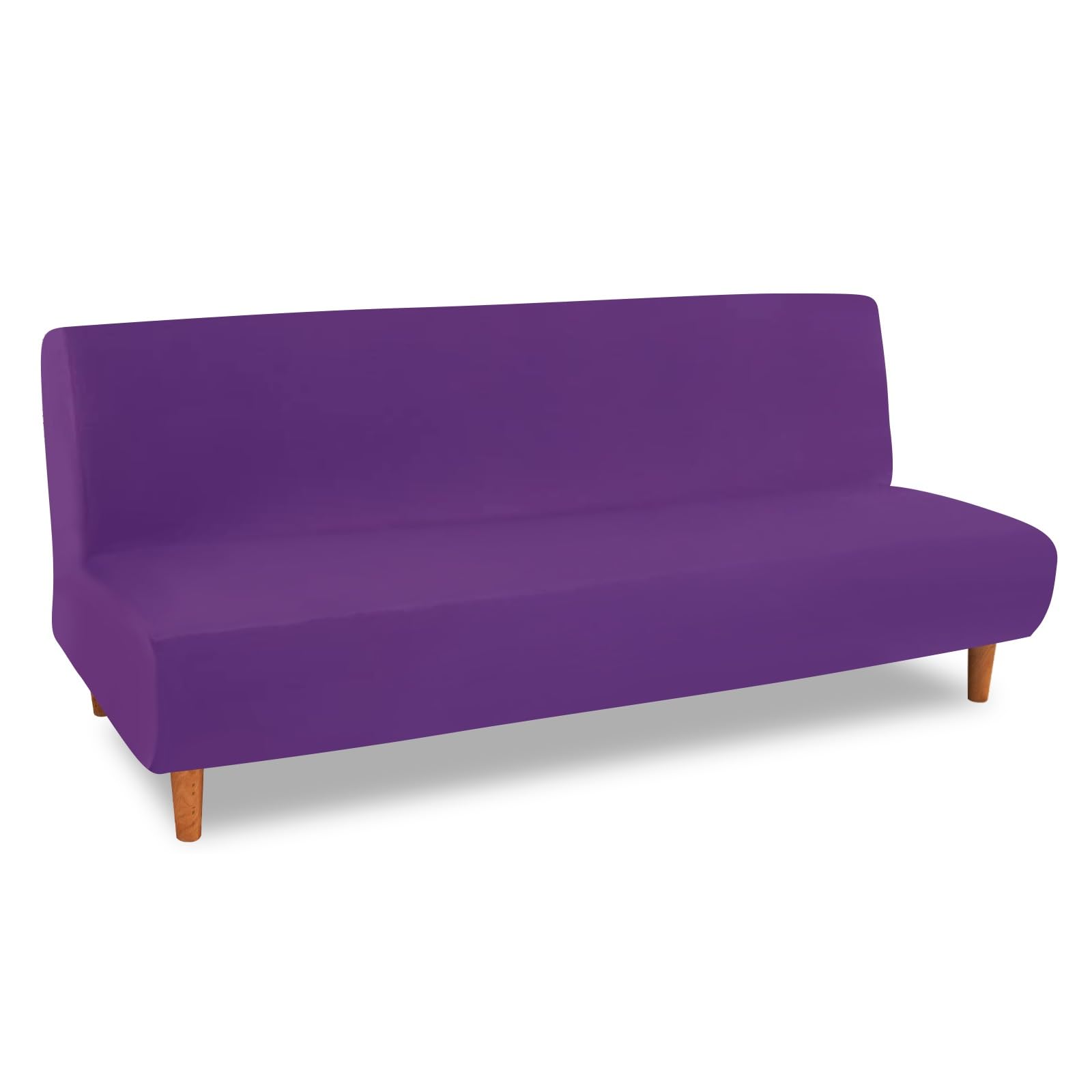 Lydevo Copridivano 3 Posti Senza Braccioli Elasticizzato Universale, Copridivano Letto Pieghevole Clic Clac Lavabile Rimovibile Estraibile, Fodera per Divano Futon per Soggiorno Casa,Viola