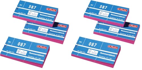 Talonario de boletos numerados Herlitz de 1000 hojas para rifas y guardarropas escolares