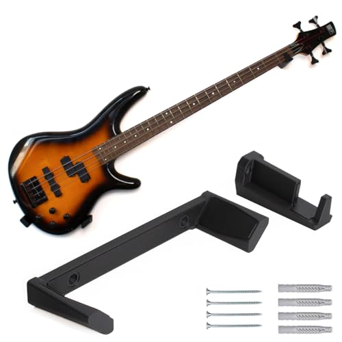 STAGECADIA Monolith E-Gitarren Bass Wandhalterung Gitarrenhalter für die Wand Schräg Geneigt Einstellbar Justierbar Bügel Haken Wandhalter Ständer Gitarrenzubehör Schwarz