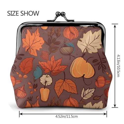 Porte-monnaie d'automne compact avec serrure à baiser idéal pour vos voyages