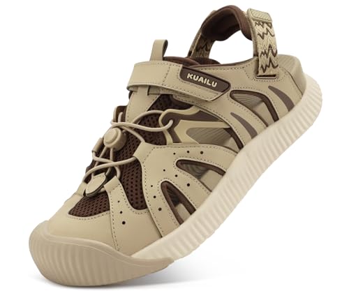 KuaiLu Womens Orthopedic Closed Toe Walking Sandals