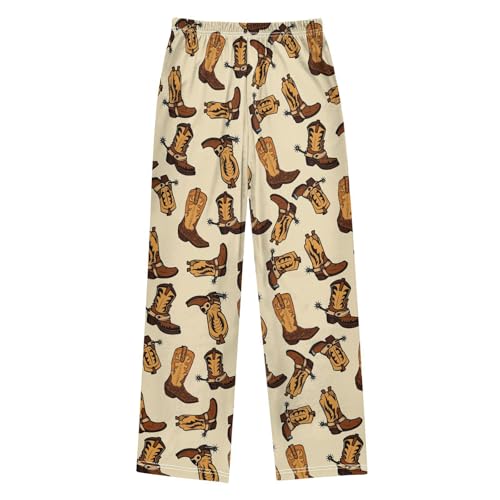 Cowboy Boot Pajama Pants Wide Leg Pj Bottoms Lounge Comfy Soft Casual Sleep Pants2