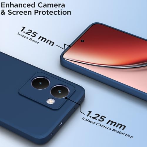 Image of Outlouders Back Cover for Realme P3 Ultra 5G | Camera Protection | Durable Soft Matte Silicone Bumper Case (Blue)