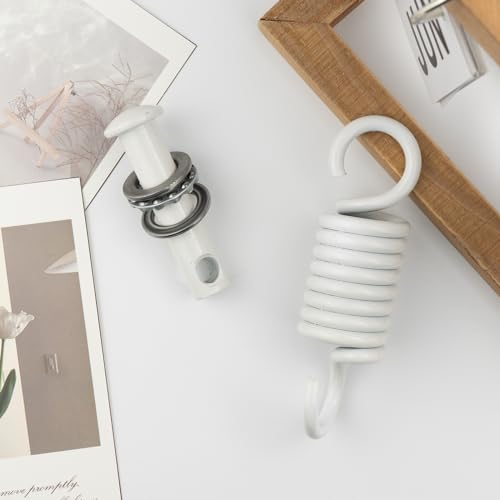 Hammock Chair Ultimate Hanging Kit by JPKTA - 500lbs Capacity Egg Hammock Chair Spring Hook and Pin Plug Hardware White for Hanging Basket Chairs Hammock and Porch Swings Replacement Parts