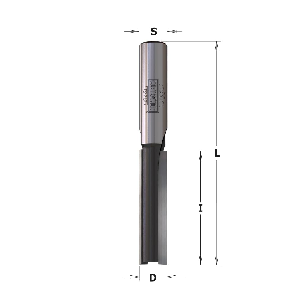 CMT Orange Tools K912-080 Fresa a taglienti diritti HW Z2 S=8mm D=8mm | Metallo duro saldato, Z2 S=8mm, D=8mm, I=32mm, L=62mm, rotazione destra