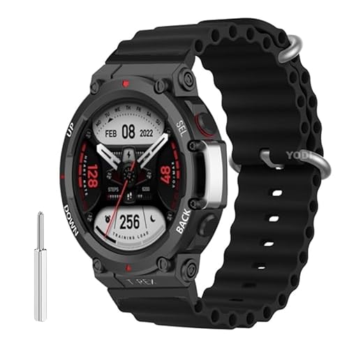 Image of YODI Strap Band Compatible with Amazfit T-Rex 2 Smartwatch Only Soft Silicone | Nylon | Chain | Leather Watch Straps with Installation Adjuster Tool For Amazfit TRex 2