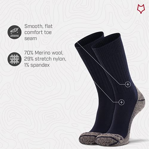 Image of Fox River Bilbao Merino Wool Crew Socks Medium Weight Warm Thermal Socks for Men with Fully Cushioned Sole