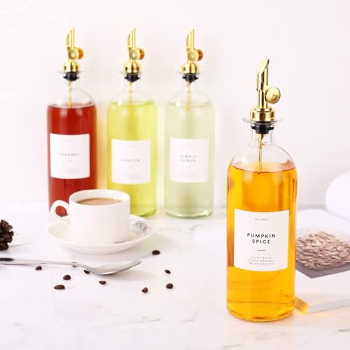 Molimoli Oil and Vinegar Dispenser with Metal Pour Spout, Weighted Pourer, Glass Bottle Dispenser for Kitchen, Olive Oil Cruet, Glass Olive Oil Bottle | 500ml, Set of 4 by Molimoli - Image 5