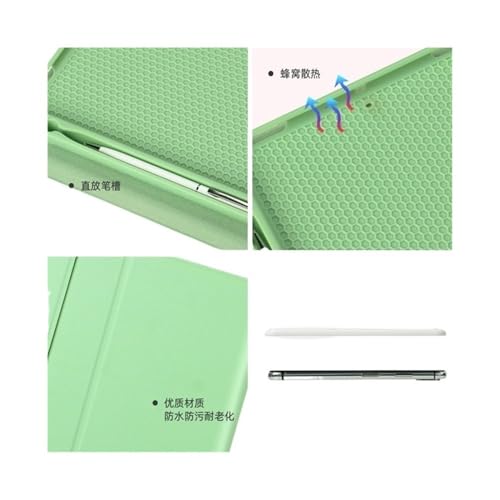 Funda para iPad Air 11 y 10.9 pulgadas con teclado táctil cuadrado y ratón verde 5