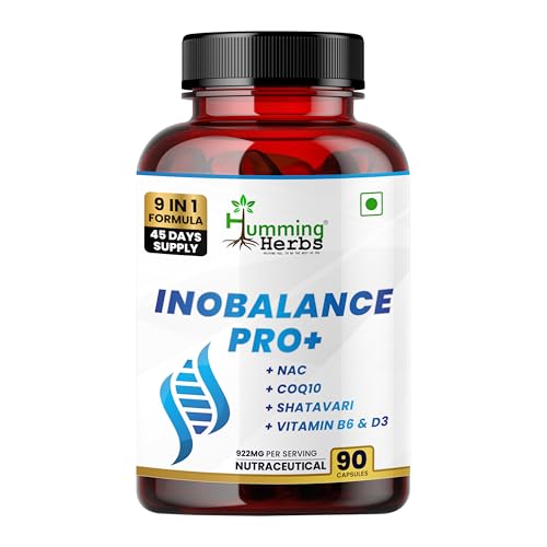 Image of Humming Herbs InoBalance Pro+ PCOS Support Supplement for Women | Myo-Inositol, NAC, CoQ10, Shatavari, Folate, Zinc, Vitamin B6 & D3 | Hormonal & Cycle Wellness Support | 90 Capsules
