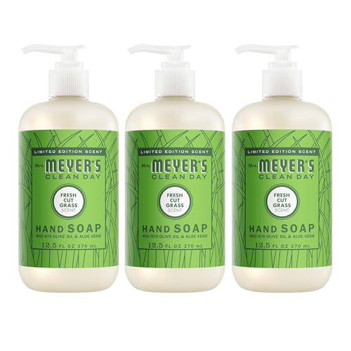 Mrs. MEYERS CLEAN DAY Hand Soap Fresh Cut Grass Scent 12.5 Fl Oz Bottle - 3 Pack