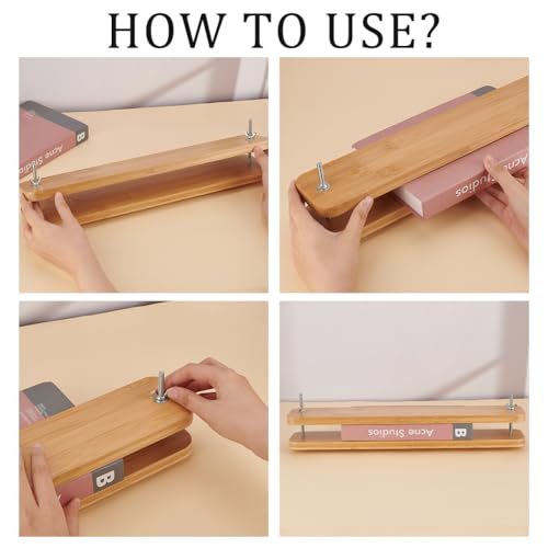 OLYCRAFT Ferramentas de prensa de livros de madeira retangulares para encadernação de madeira para e