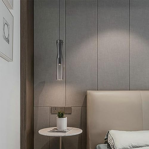 Lampe suspendue en verre pour optimiser l'espace de chevet avec une LED - 5