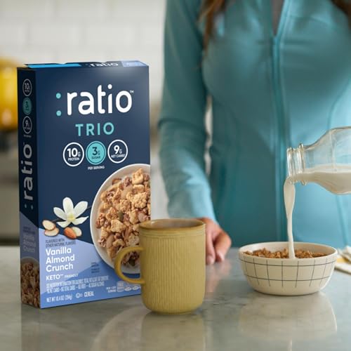Ratio Vanilla Almond Crunch Cereals, 10 g Protein, Keto Friendly, 295 ml