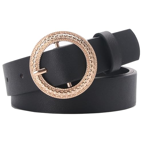 Belts for Women Black Leather Belt Women Trendy Womens Belts Jeans Soft Ladies Waist Belts Adjustable Size Up to 38