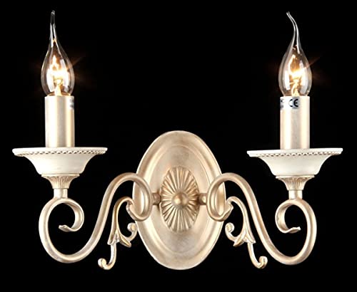 Casa Padrino Barock Wandleuchte Creme Gold 30 x H 28 cm Antik Stil - Wandlampe Wand Beleuchtung