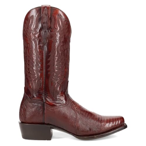Dan Post Men's Ringold Lizard Embroidered Square Toe Pull on Western Boot