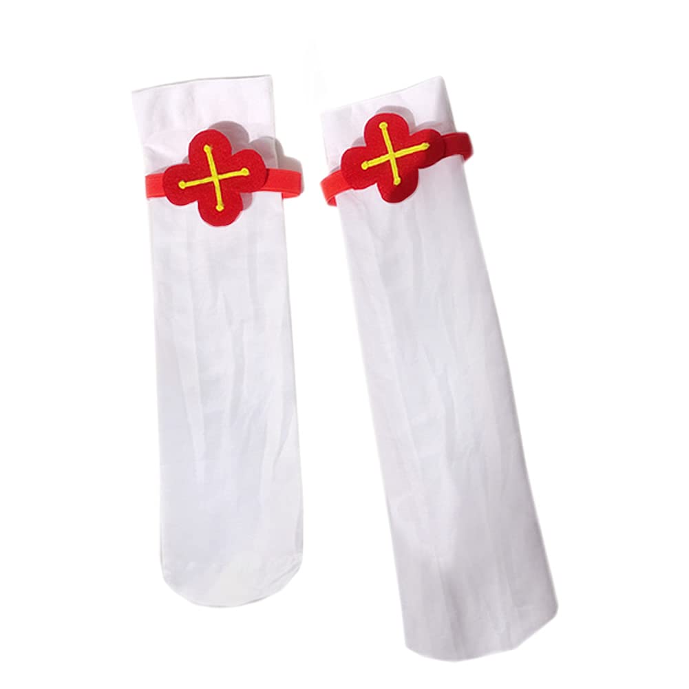 FHLONG HuTao Socks, Hutao Cosplay Game Gen-shin Im-pact HuTao Accessories White 32CM/40CM Cosplay