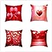 Dekoracyjna poszewka na poduszkę 45 x 45 cm, zestaw 4 poszewek na poduszki w kolorze czerwonego serca, miękkie aksamitne poduszki na sofę, do salonu, sypialni, ogrodu na zewnątrz, poduszki na sofę, poduszki na kanapę, poduszki ozdobne