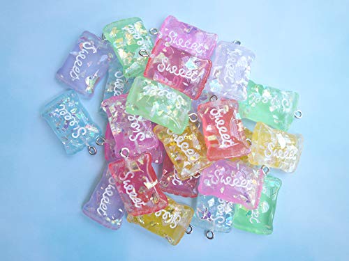 24 Pcs Sweet Candy Charms Colorful Resin Candy Pendants Diy Earring Necklace For Children Girls #TOP4
