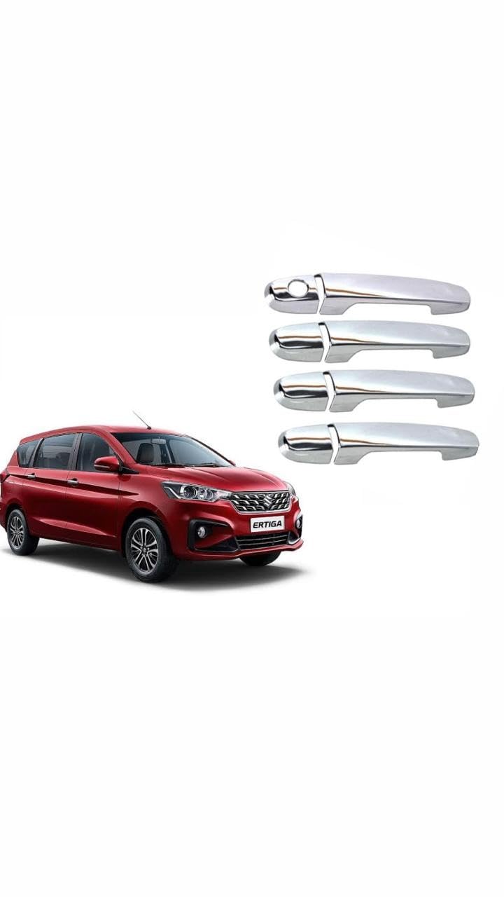 Aniitek Full Chrome Door Grab Handle Car Cover Side Garnish Chrome for ERTIGA 2023 Side Garnish