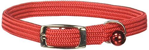 OmniPet Kool Kat Elastic Cat Collar with Bell, Red, 12