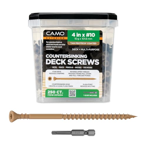 Vis de comptoir CAMO 10,2 cm #10 lot de 250 pièces pour fixations bois