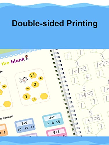 Image of VGRASSP Magic Practice Copybook For Preschoolers, Number & Letter Tracing Book (4 Book + Pen + 10 Refill + Grip)
