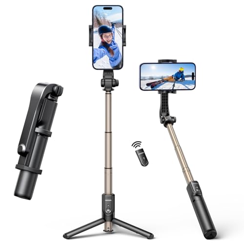 UGREEN Selfie Tripod 90cm Compact and Portable Tripod for iPhone 17 with Remote Bluetooth All in One Selfie Stick Stable Lightweight Selfie Stick for Travel/Taking Group Photos/Live/Video Recording