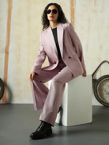 Image of High Star Women Solid Longline Length Oversized Notch Lapel Collar Full Sleeve Blazer