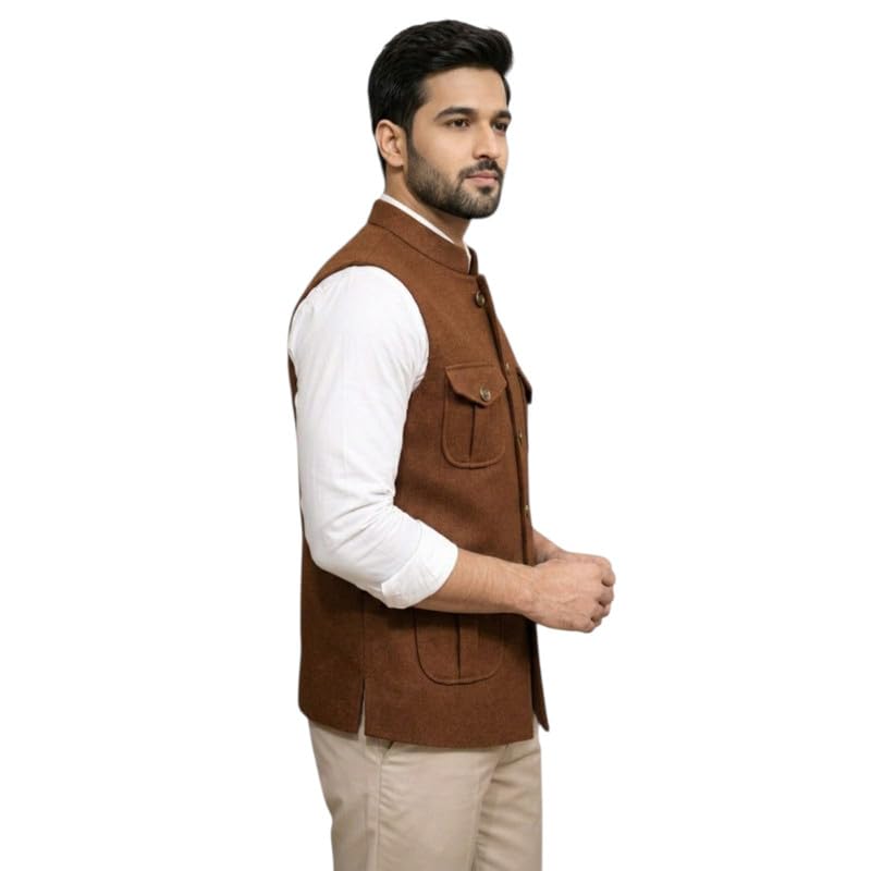 GLONEX Men's Nehru Jacket Waistcoat - Image 3