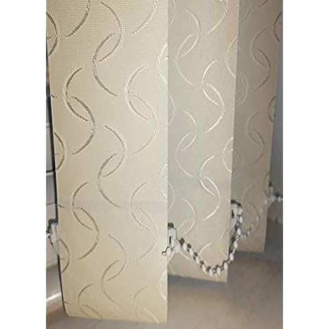 Lapwing Cream Vertical Blind Replacement Slats (3.5" Wide - Various Pack Quantities) Including Hangers, Weights and Chain, Any size up to 2500mm (30) Cover