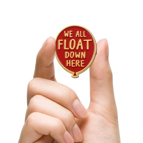 Image of 6 /12 /50 /100Pack Red Balloon inchWe All Float Down Here inch Enamel Lapel Pins Bulk - Metal Horror Lapel Badge Brooch Pin