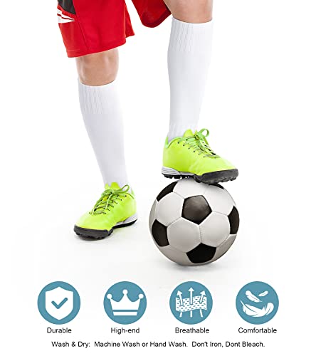 FPAKDH 2 Pair Kids Football Socks for 7-13 Years Old Breathable Sports Training Soccer Socks Girls and Boys4