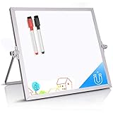Dry Erase White Board -Double-Sided Magnetic Desktop Whiteboard with Stand, 10' X 10'Portable Easel Board for Kids Learning Drawing Home Office Memo School