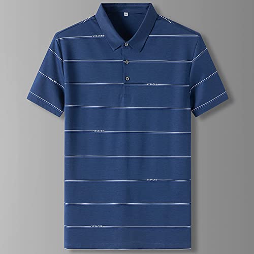 Polo De Golf para Hombre - Camiseta De Negocios con Botones De Manga Corta, Talla Grande, Talla Grande Y Holgada, Camiseta Informal De Verano, Tenis, Deporte, Trabajo, Negro, 6XL Cover