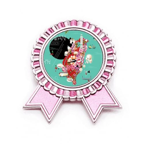Broche Taiwan Rose métal taille M le cadeau idéal pour amateurs d'Asie